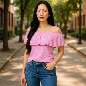 Lilly Pulitzer Pink Ruffle Halter Top Size XS